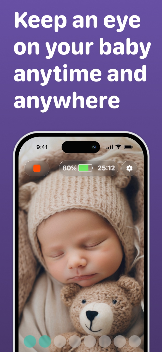 Bambino screenshot placeholder showing live baby video feed