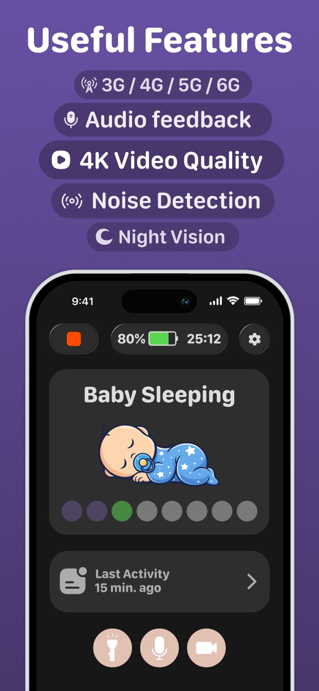 Bambino screenshot placeholder showing baby sleep tracking insights